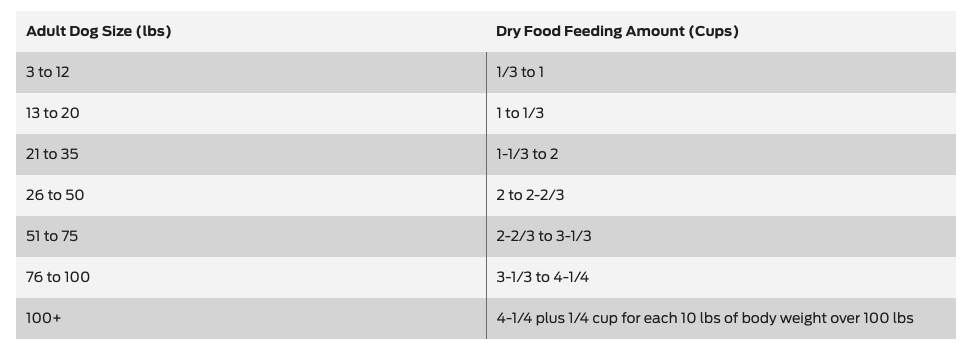 food per dog