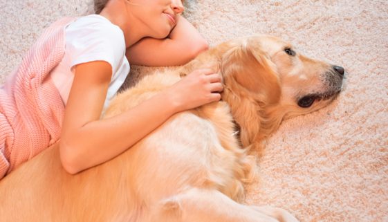 Girl with Labrador