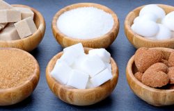 Sugar in a bamboo bowls Dogs eat Sweetener Sugars