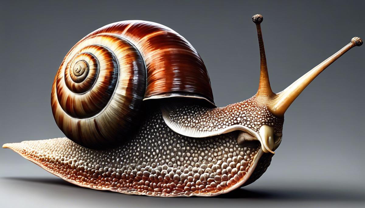 Image depicting the structure of a snail and its shell, showcasing the intricate design and symbiotic relationship.